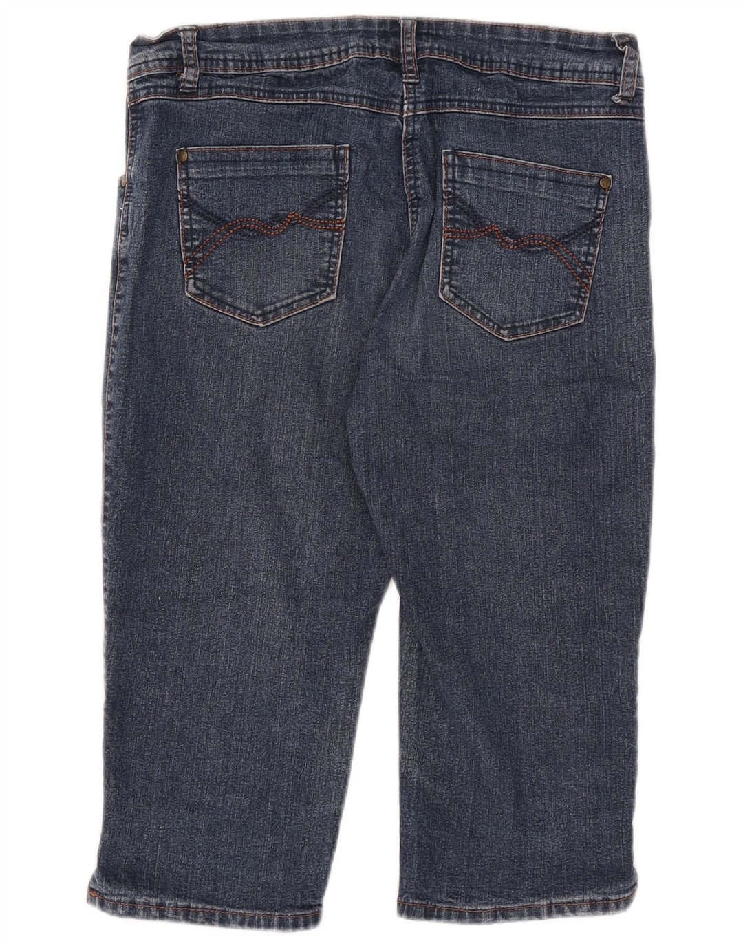 M&Co Dame Denim Bermuda Shorts UK 12 Medium W32 Blå Bomuld