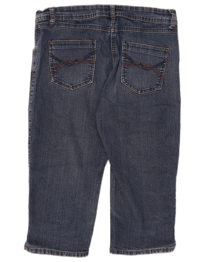 M&Co Dame Denim Bermuda Shorts UK 12 Medium W32 Blå Bomuld