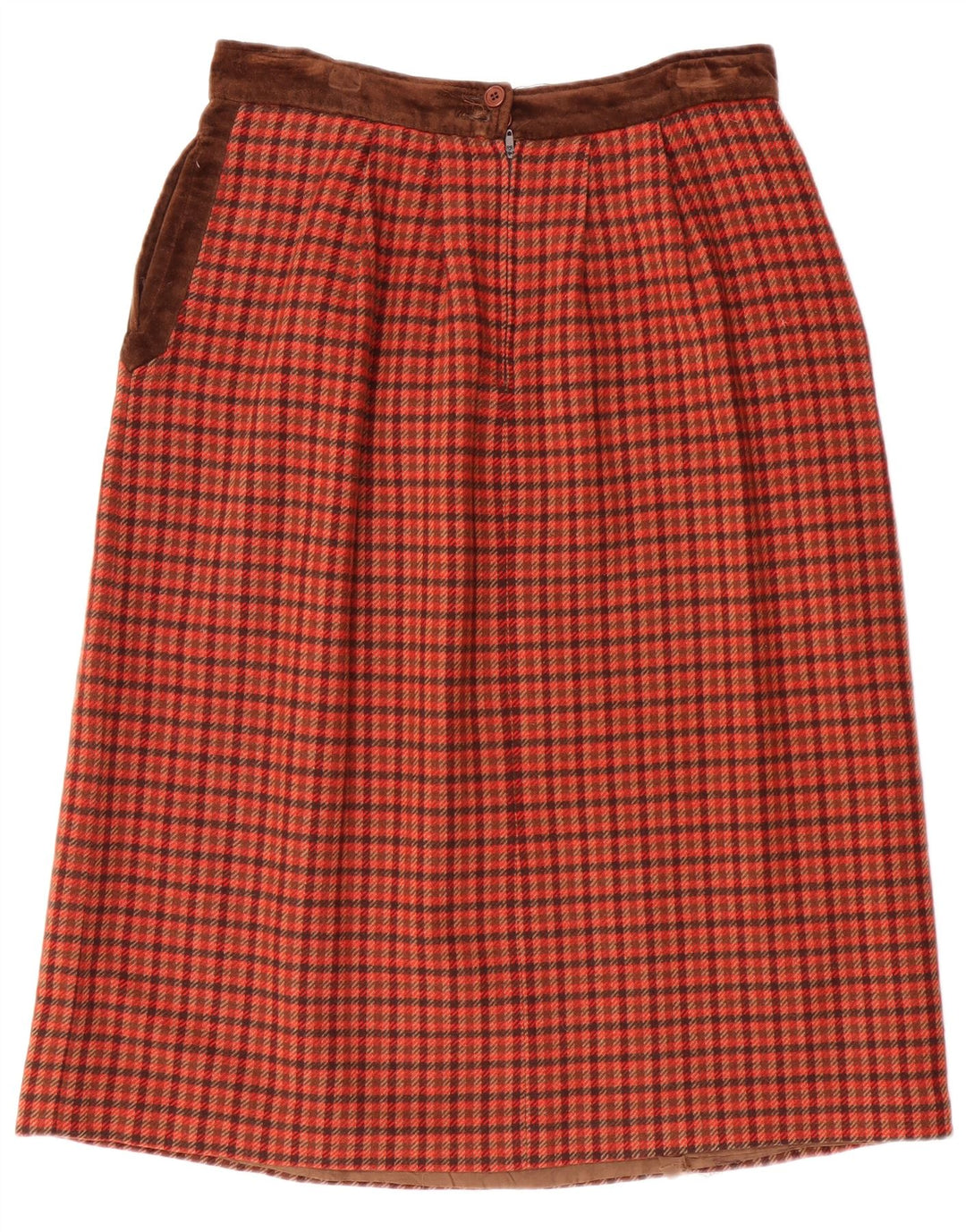 VALENTINO Dame Miss V A-Line nederdel W30 Medium Red Houndstooth Uld