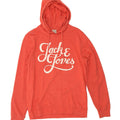 JACK & JONES Mens Graphic Hoodie Jumper Medium Red Polyester Vintage Jack & Jones and Second-Hand Jack & Jones from Messina Hembry 