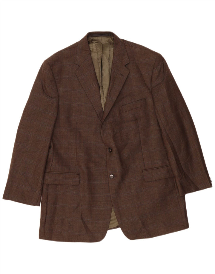 Marks & Spencer Herre lang 2-knaps blazerjakke UK 46 XL Khaki ternet uld