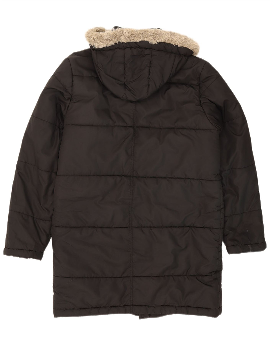 Zara Herre hættepolstret frakke UK 42 XL Sort polyester