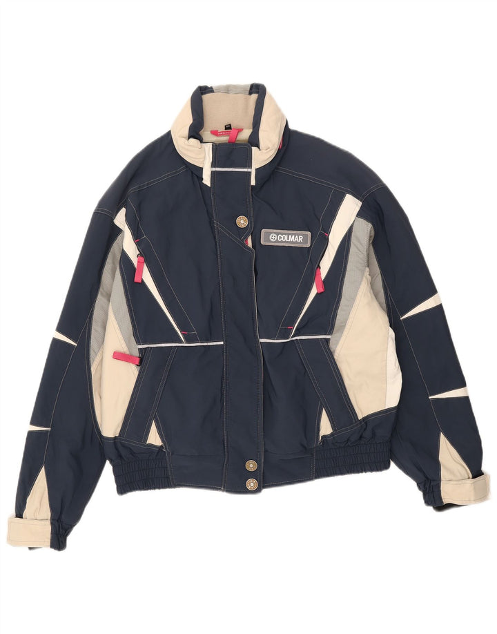 Colmar Dame Hætte Skijakke IT 44 Medium Navy Blue Colourblock
