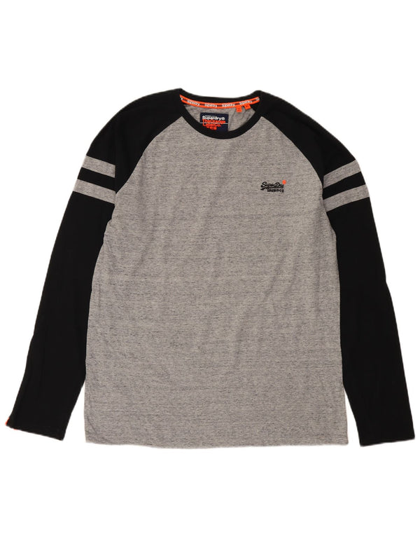 Superdry Herre Top Langærmet XL Grå Colourblock