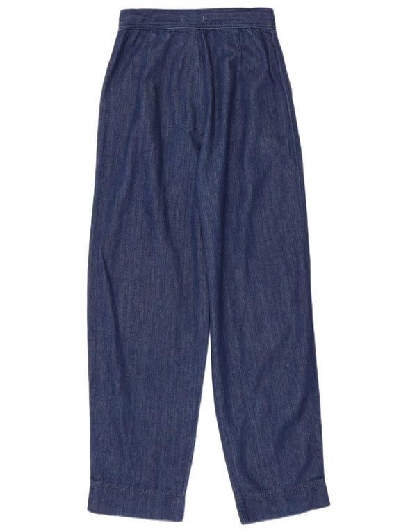 Topshop Dame Højtalje Loose Fit Casual Bukser UK 8 Small W26 L31 Blue