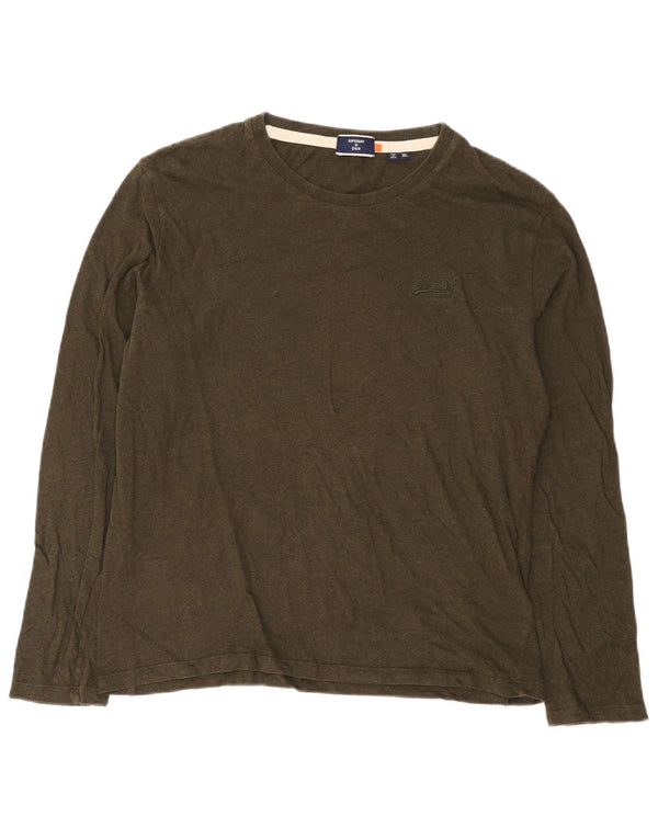 Superdry Herre Top Langærmet XL Khaki Bomuld