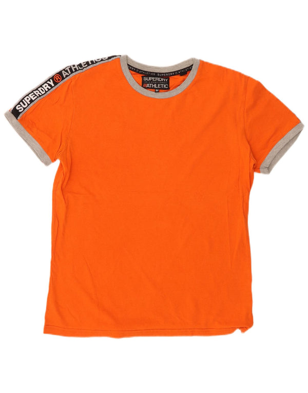 SUPERDRY Herre grafisk T-shirt Top Medium Orange Colourblock Bomuld