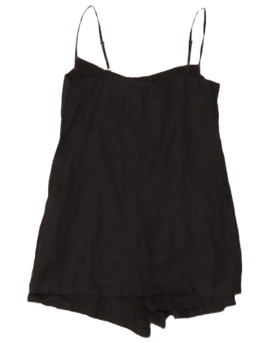 Zara Dame Playsuit UK 10 Small Black Linen