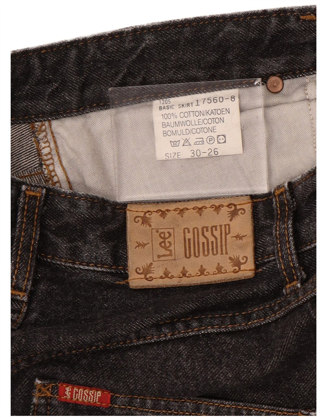 LEE Dame Denim Nederdel W26 L24 Sort Bomuld