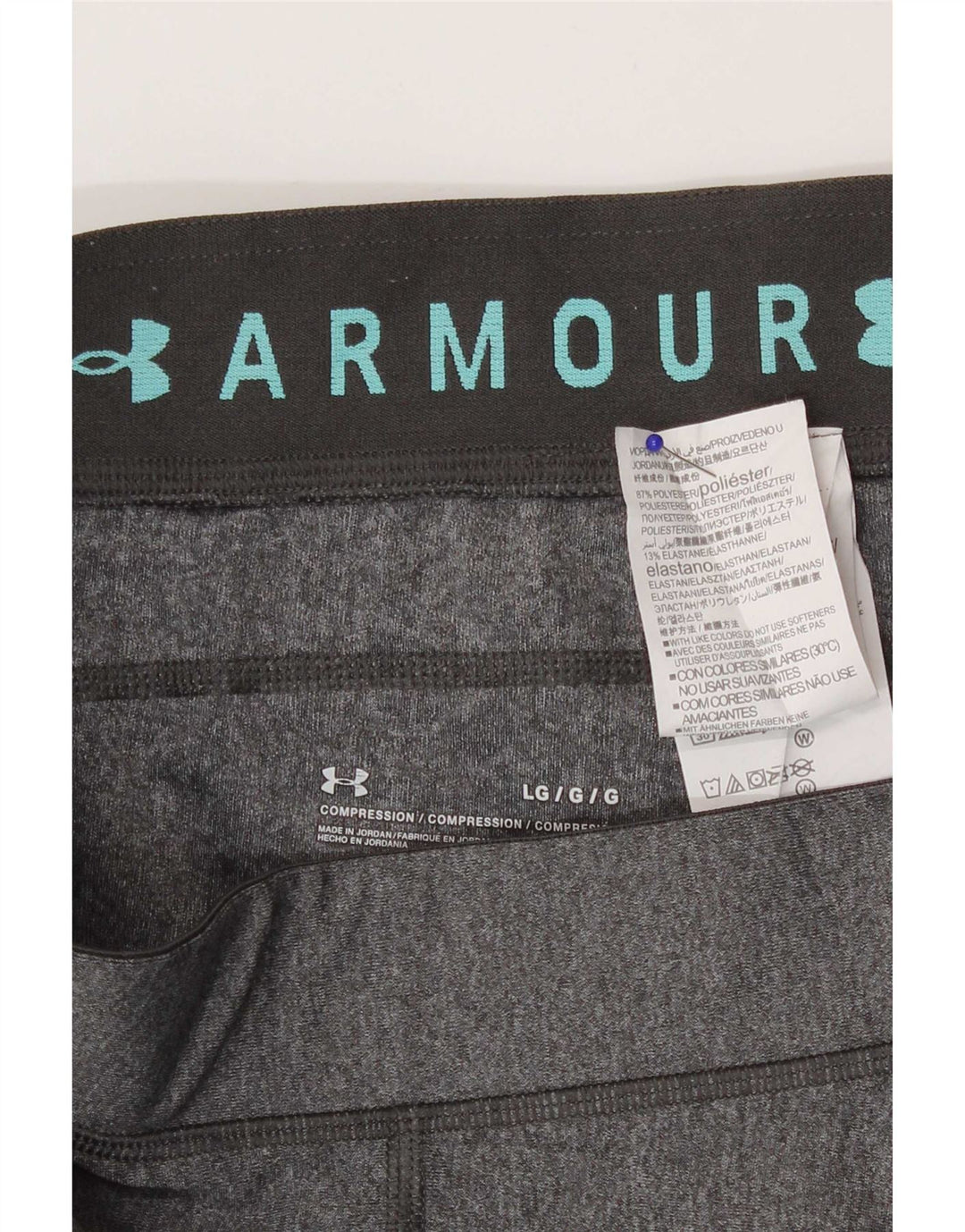 Under Armour Dame Capri Leggings UK 14 Stor Grå Geometrisk Polyester
