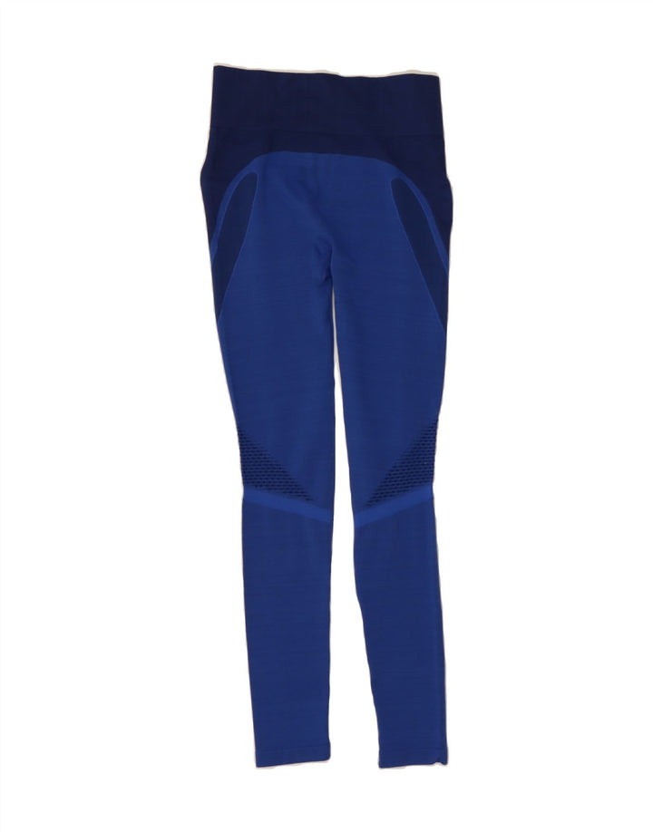 MOUNTAIN WAREHOUSE Womens Leggings UK 10 Small Navy Blue Colourblock Vintage Mountain Warehouse and Second-Hand Mountain Warehouse from Messina Hembry 