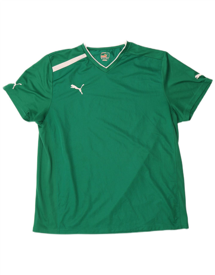 Puma Herre T-Shirt Top 2XL Grøn Colourblock