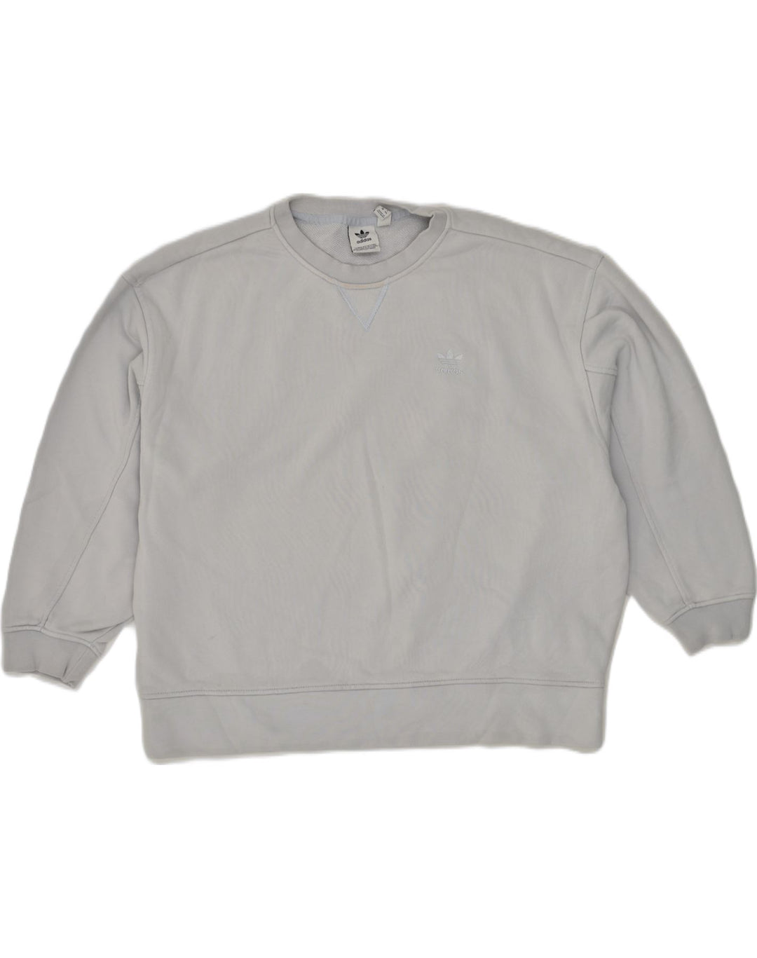 ADIDAS Womens Sweatshirt Jumper UK 12 Medium  Grey Cotton | Vintage Adidas | Thrift | Second-Hand Adidas | Used Clothing | Messina Hembry 