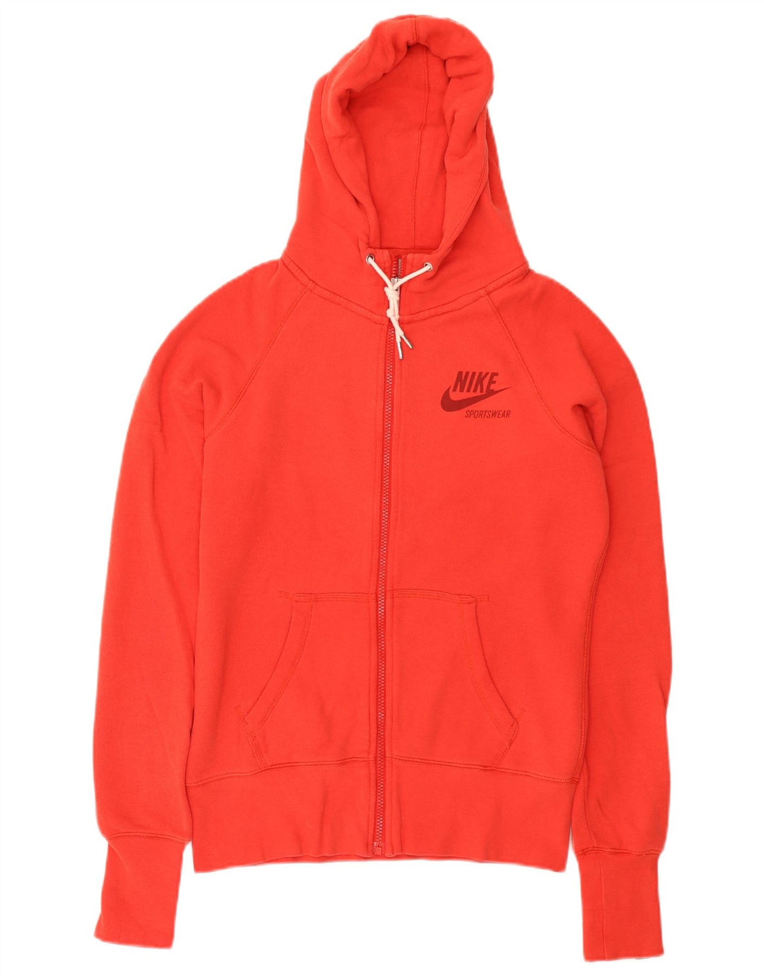 Nike hættetrøje til kvinder med lynlås UK 14 Medium rød bomuld