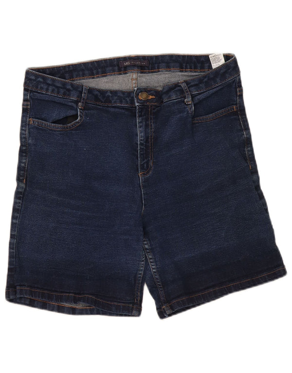 Marks & Spencer Dame denim Shorts UK 14 Large W34 Navy Blue Bomuld