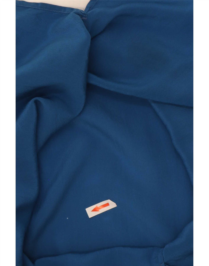 Vintage Dame Kortærmet Pullover Shirt UK 16 Large Blue