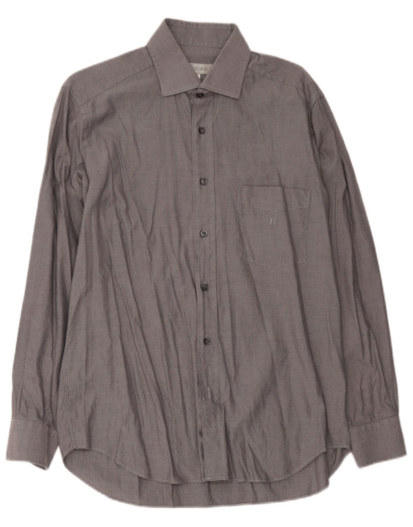 Enrico Coveri Herreskjorte Størrelse 40 15 3/4 Medium Grå Bomuld