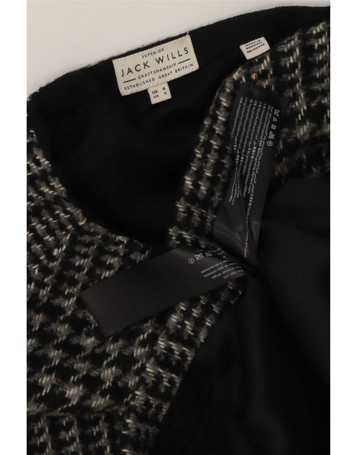 Jack Wills Dame Mini Nederdel UK 8 Small W28 Grå Houndstooth Polyester