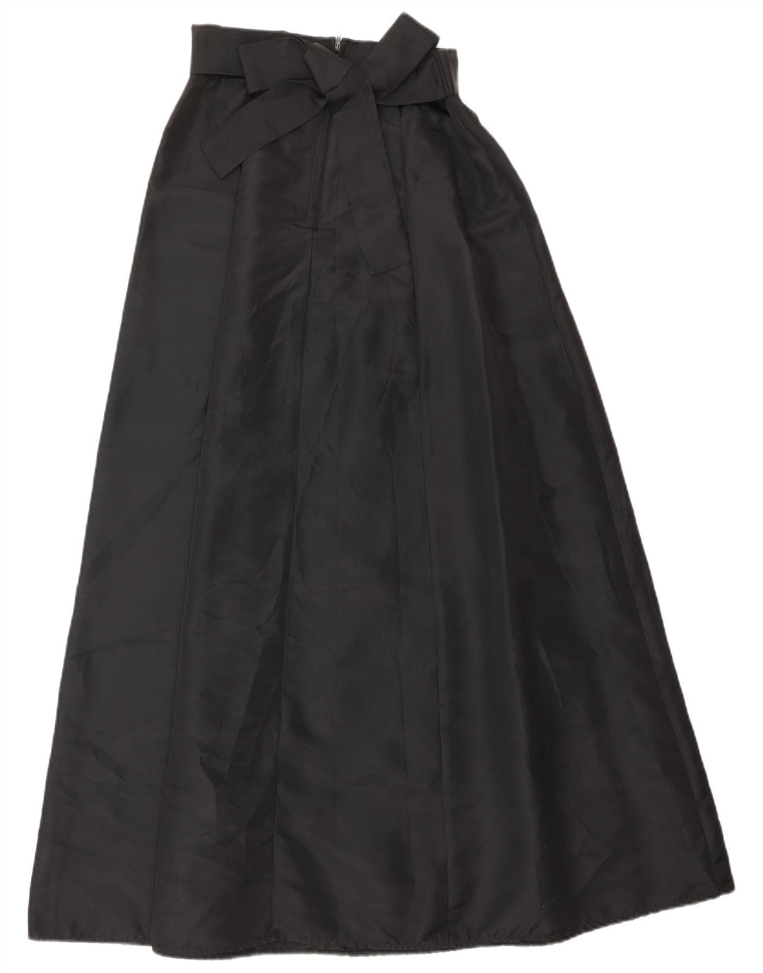 Vintage kvinders højtaljede Maxi-nederdel W26 Small Black Acetate