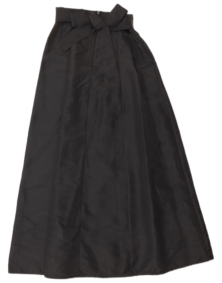 Vintage kvinders højtaljede Maxi-nederdel W26 Small Black Acetate