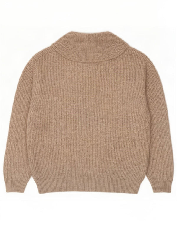 Zara Girls Zip Neck Jumper Sweater 9-10 år Beige Akryl