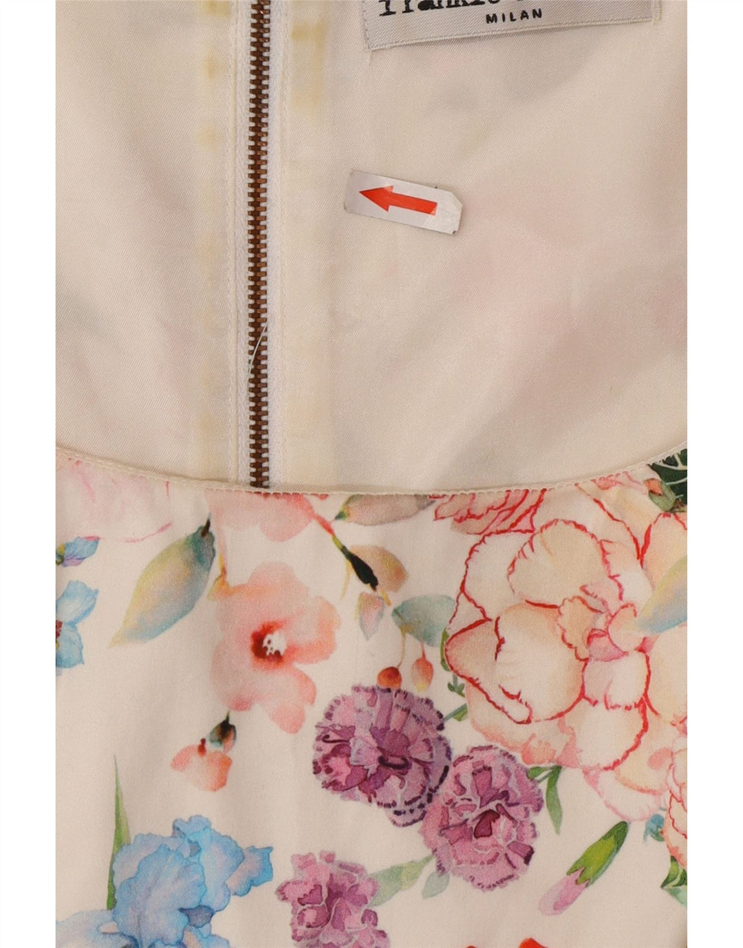 Frankie Morello Dame Ærmeløs Skede Kjole IT 42 Medium White Floral