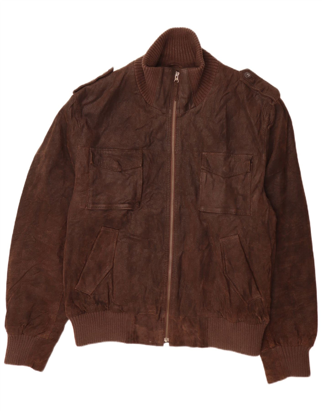 Celio Herre Military Læderjakke UK 44 2XL Brun