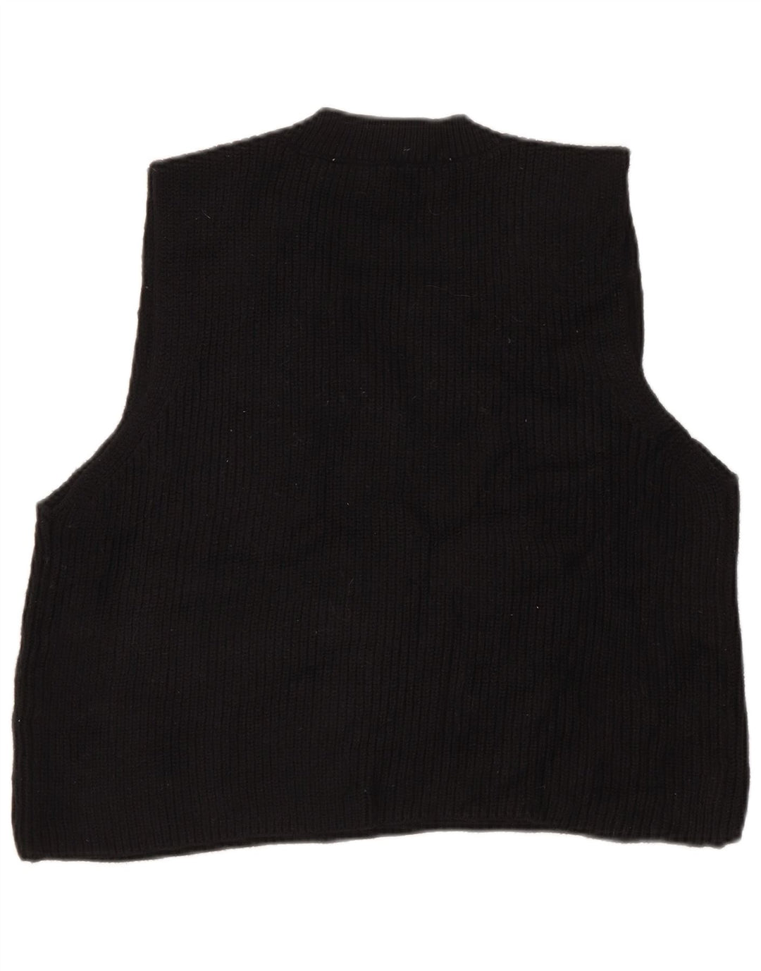 Zara Dame Crop Vest Tank Top UK 10 Small Black