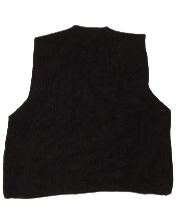 Zara Dame Crop Vest Tank Top UK 10 Small Black