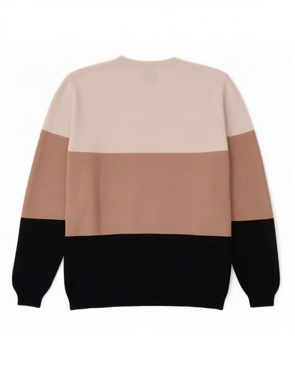 Zara Herre sweater med rund hals, medium flerfarvet farveblok