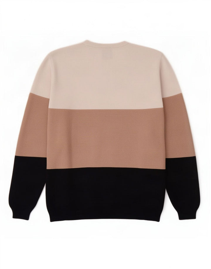 Zara Herre sweater med rund hals, medium flerfarvet farveblok