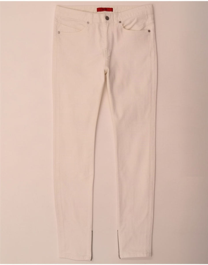 Hugo Boss Dame Slim Jeans W28 L32 Hvid Bomuld