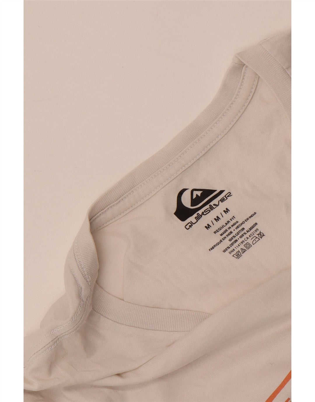 Quiksilver Herre Regular Fit Grafisk T-shirt Top Medium Hvid Bomuld