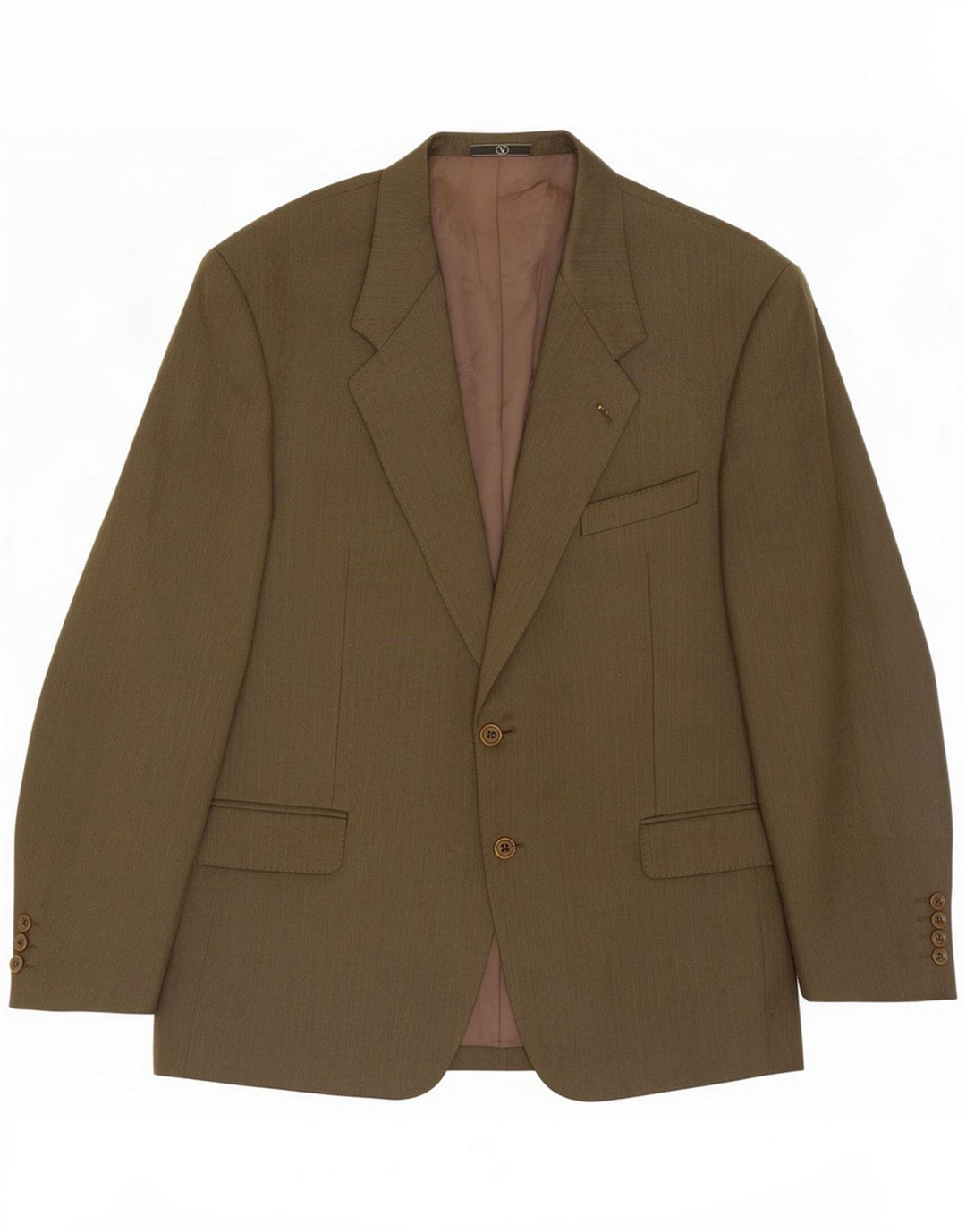 Valentino Herre 2-knaps blazerjakke IT 54 2XL Khaki Herringbone