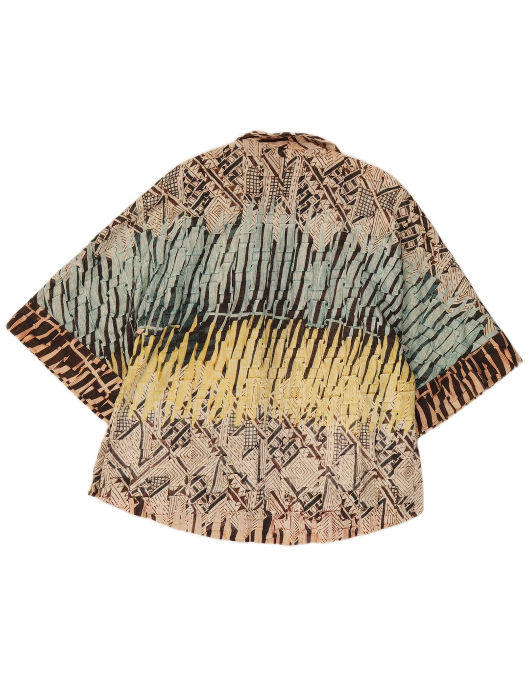 Zara Kvinders Oversized Cardigan Top UK 10 Small Multicolored Geometric