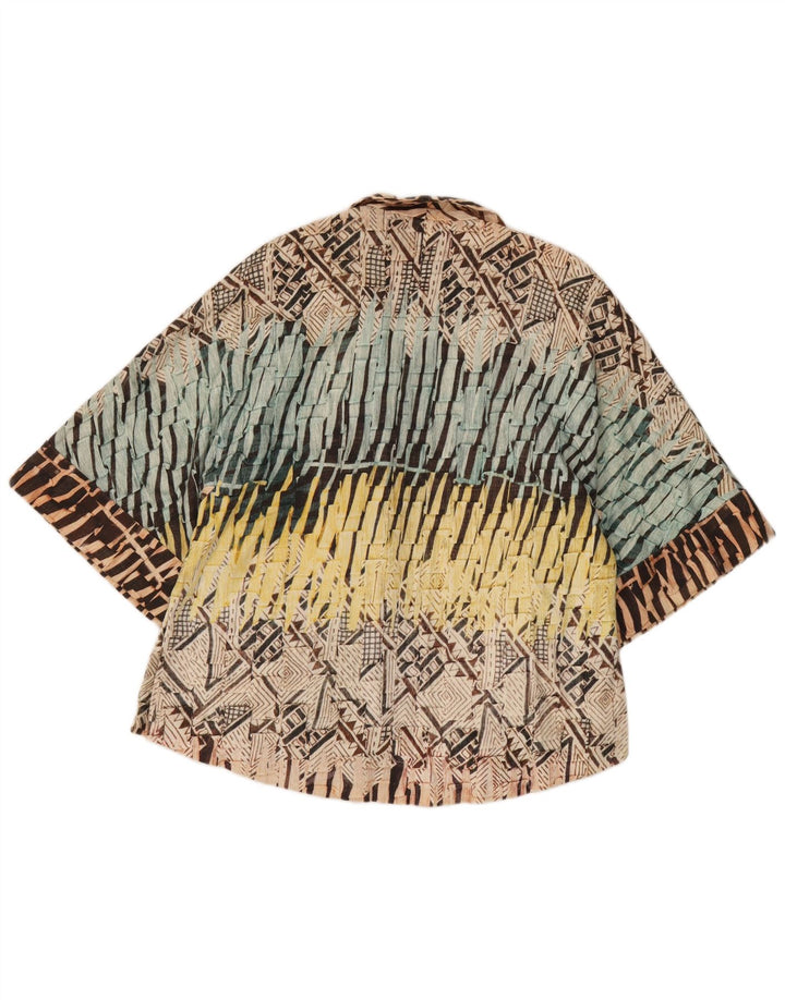 Zara Kvinders Oversized Cardigan Top UK 10 Small Multicolored Geometric