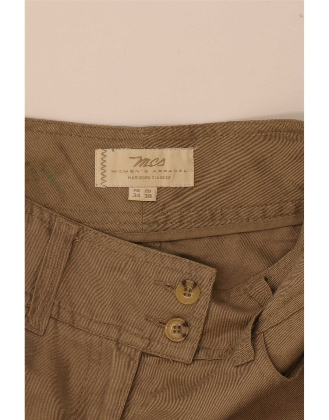 Marlboro Classics Dame A-Line nederdel EU 38 Medium W26 Khaki Linned