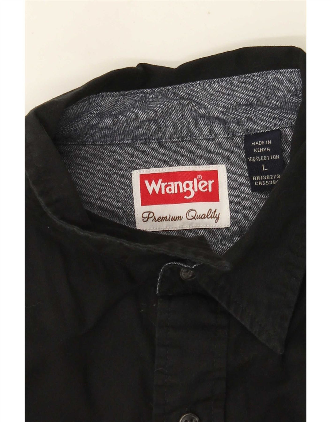 WRANGLER Kortærmet Herreskjorte Stor Sort Bomuld