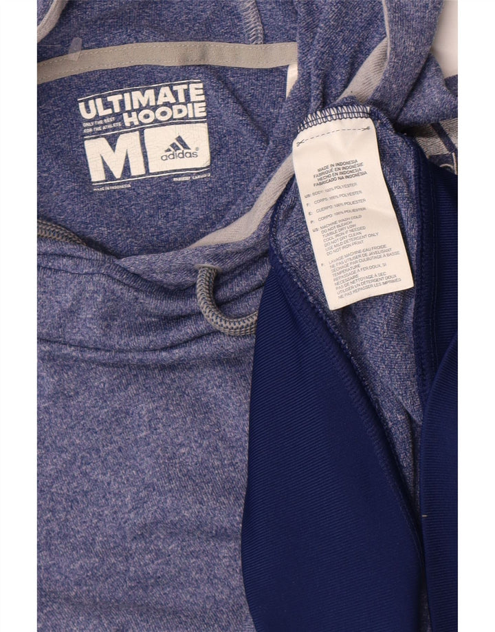 Adidas Dame Hoodie Jumper UK 14 Medium Blue Flecked Polyester