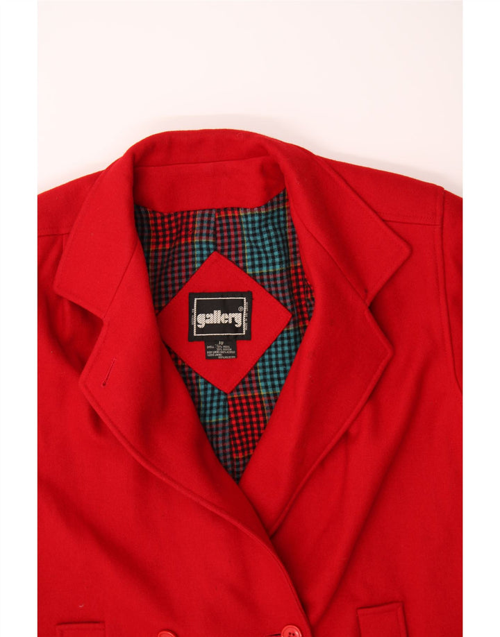 GALLERY Womens Double Breasted Coat US 10 Large Red Wool Vintage Gallery and Second-Hand Gallery from Messina Hembry 