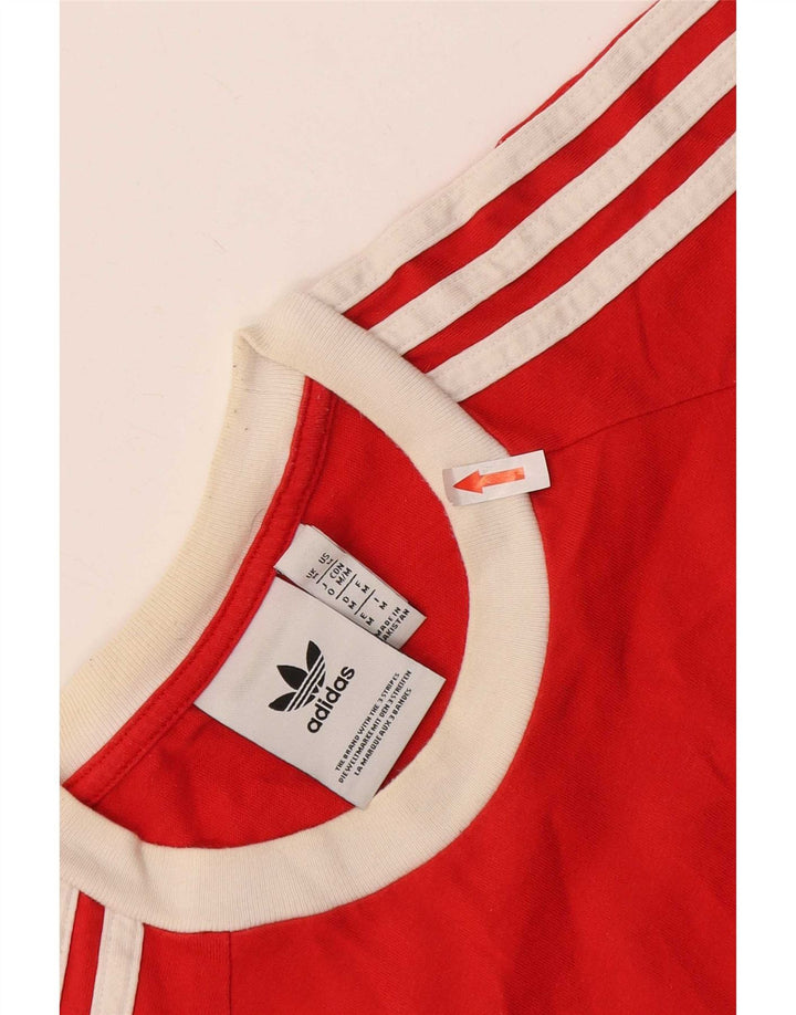 Adidas Herre T-Shirt Top Medium Rød Bomuld