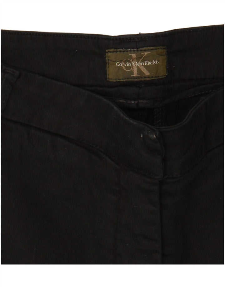 CALVIN KLEIN Womens Khakis Straight Cropped Trousers W26 L25 Black
