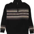 DOCKERS Mens Zip Neck Jumper Sweater Large Black Fair Isle Cotton Vintage Dockers and Second-Hand Dockers from Messina Hembry 