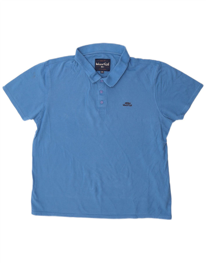 Weird Fish Herre Polo Shirt 2XL Blå Bomuld