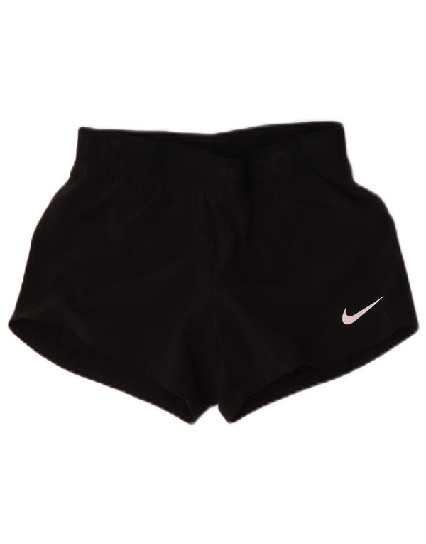 Nike Dri Fit grafiske sportsshorts til kvinder UK 6 XS sort polyester