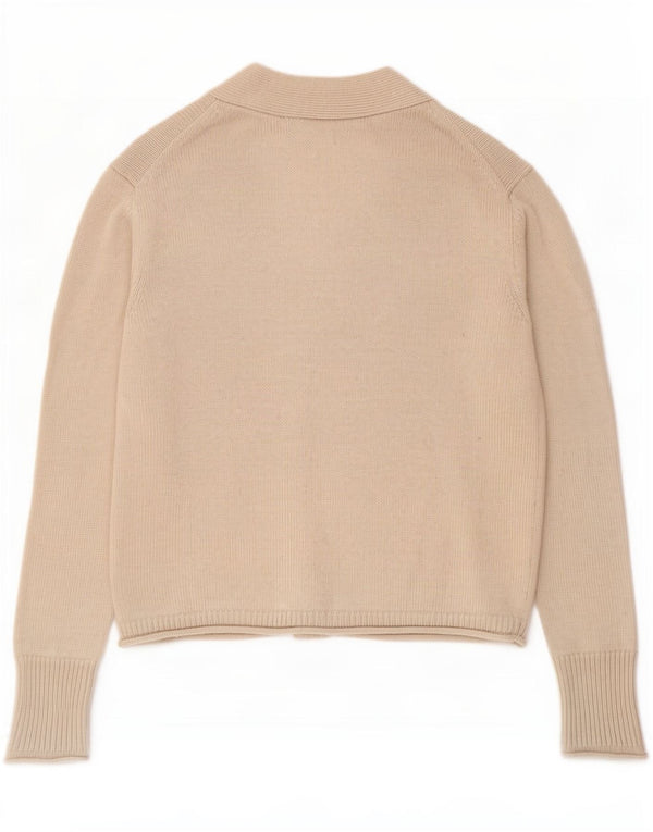 The White Company Womens Cardigan Sweater UK 10 Small Beige Wool