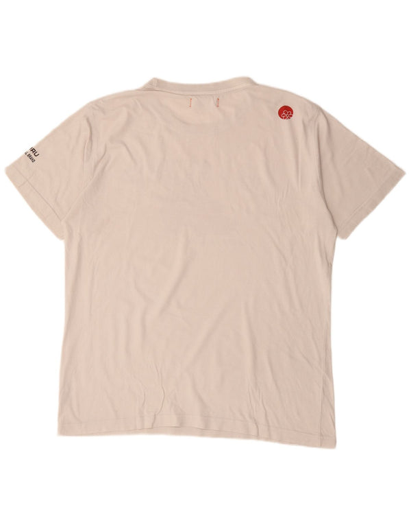 Guru Herre Grafisk T-Shirt Top XL Hvid Bomuld