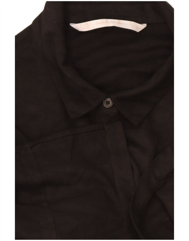 Zara skjortebluse til kvinder UK 14 Medium Sort