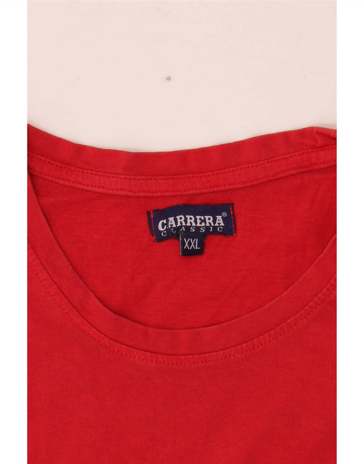 Carrera Herre Grafisk T-Shirt Top 2XL Rød Bomuld