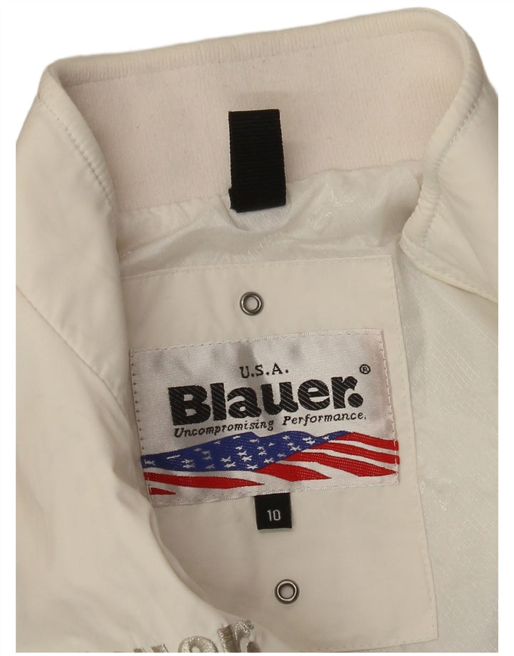 Blauer Girls Graphic Bomber Jacket 9-10 År Hvid Klassisk